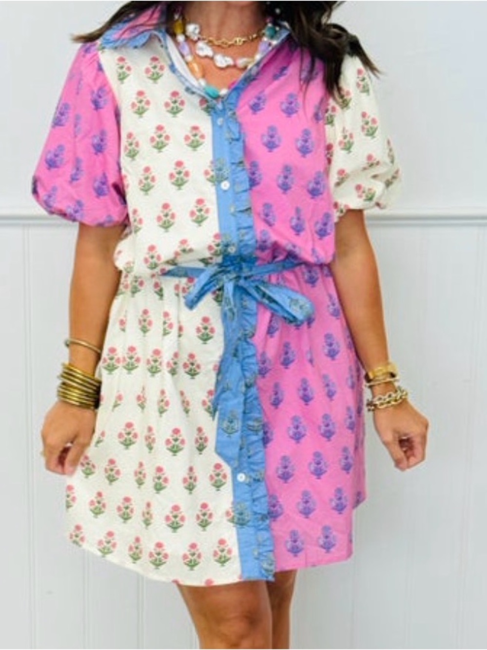 Women’s floral NWT tie-waist dress.